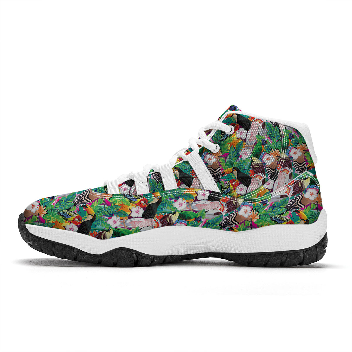 Tropical Exotic Bird White Bball Shoes-grizzshop