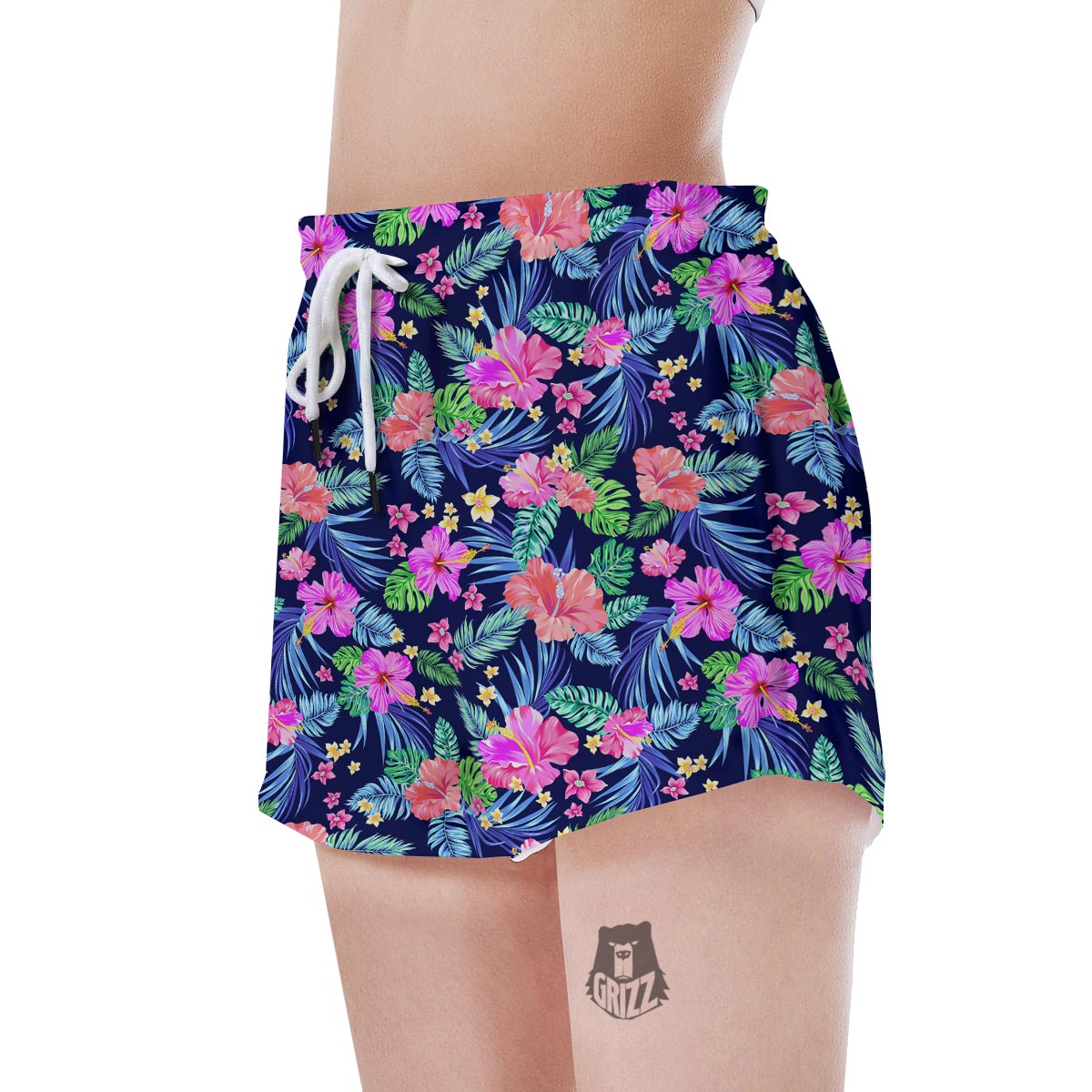 Tropical Exotic Flowers Hibiscus Hawaiian Print Women's Shorts-grizzshop