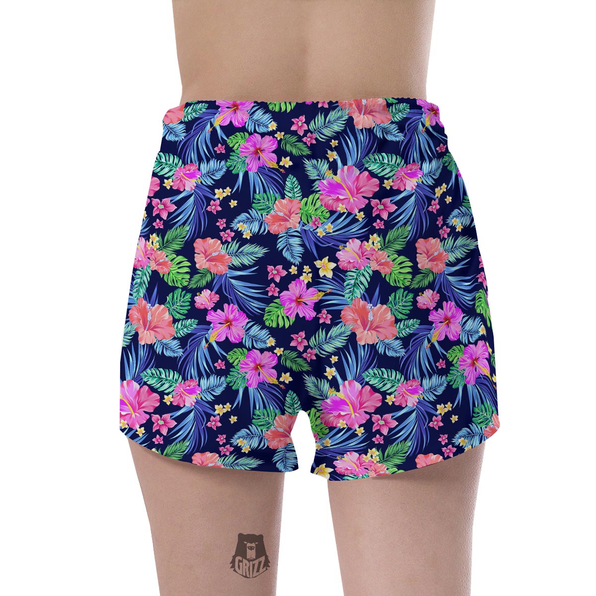 Tropical Exotic Flowers Hibiscus Hawaiian Print Women's Shorts-grizzshop