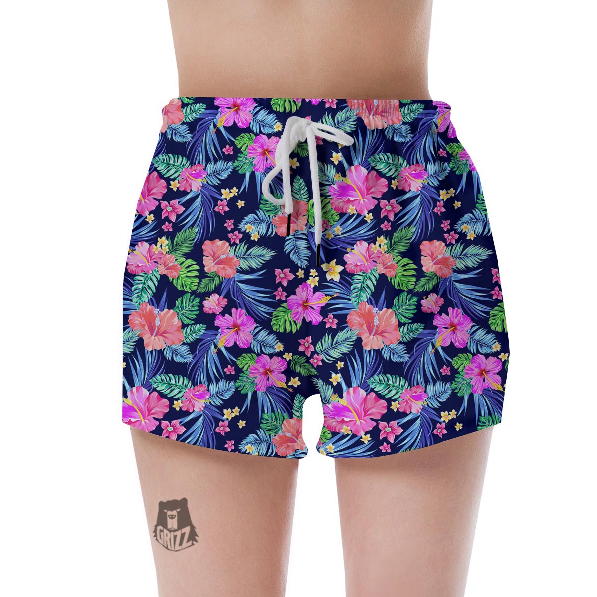 Tropical Exotic Flowers Hibiscus Hawaiian Print Women's Shorts-grizzshop