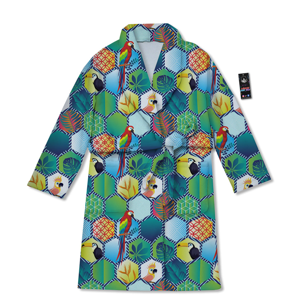 Tropical Exotic Hawaii Art Print Pattern Bathrobe-grizzshop