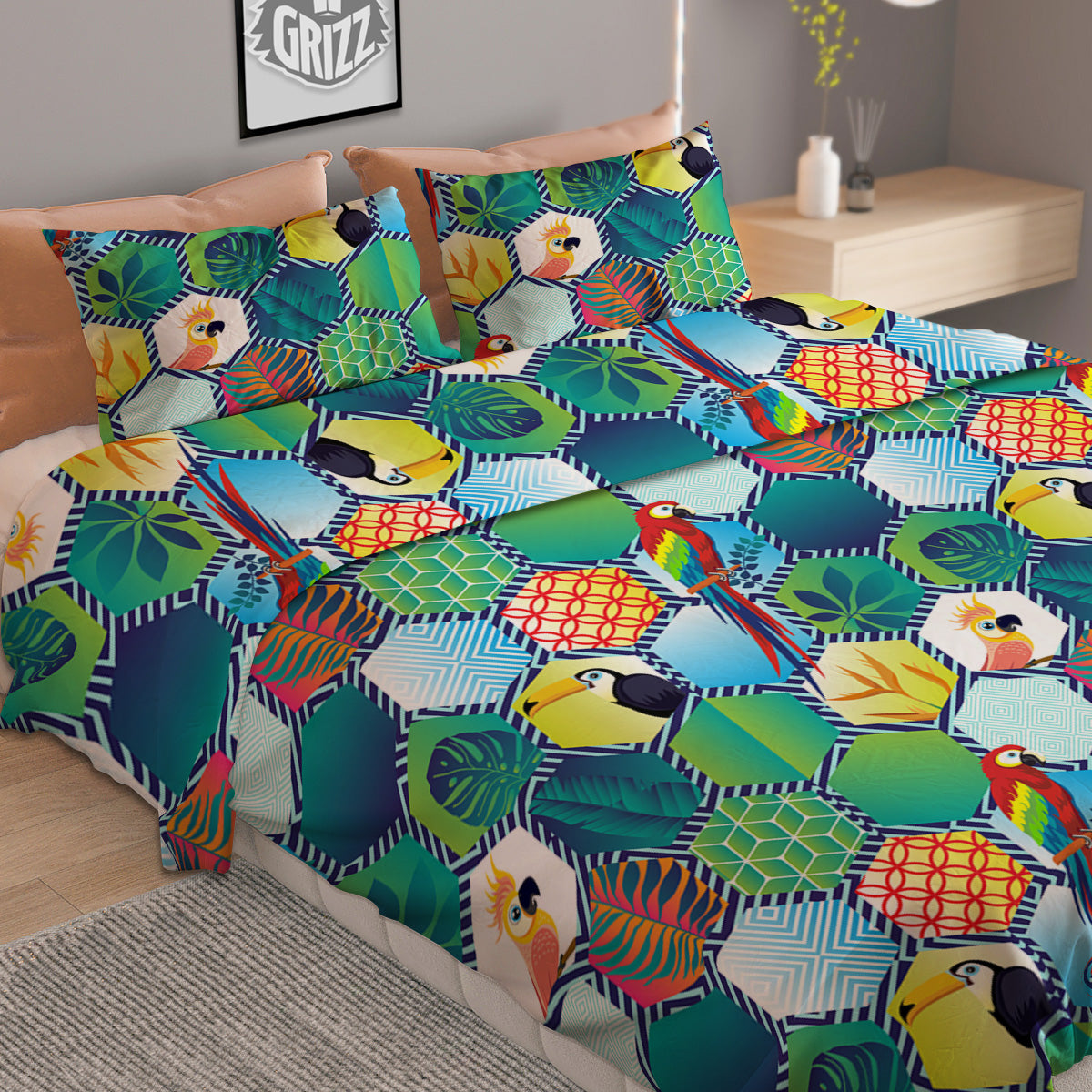 Tropical Exotic Hawaii Art Print Pattern Duvet Cover Bedding Set