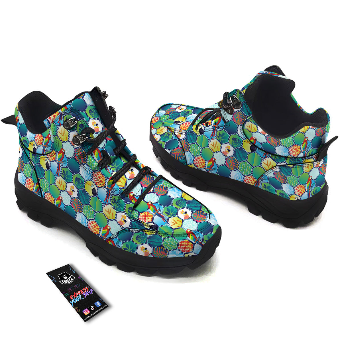 Tropical Exotic Hawaii Art Print Pattern Hiking Shoes-grizzshop