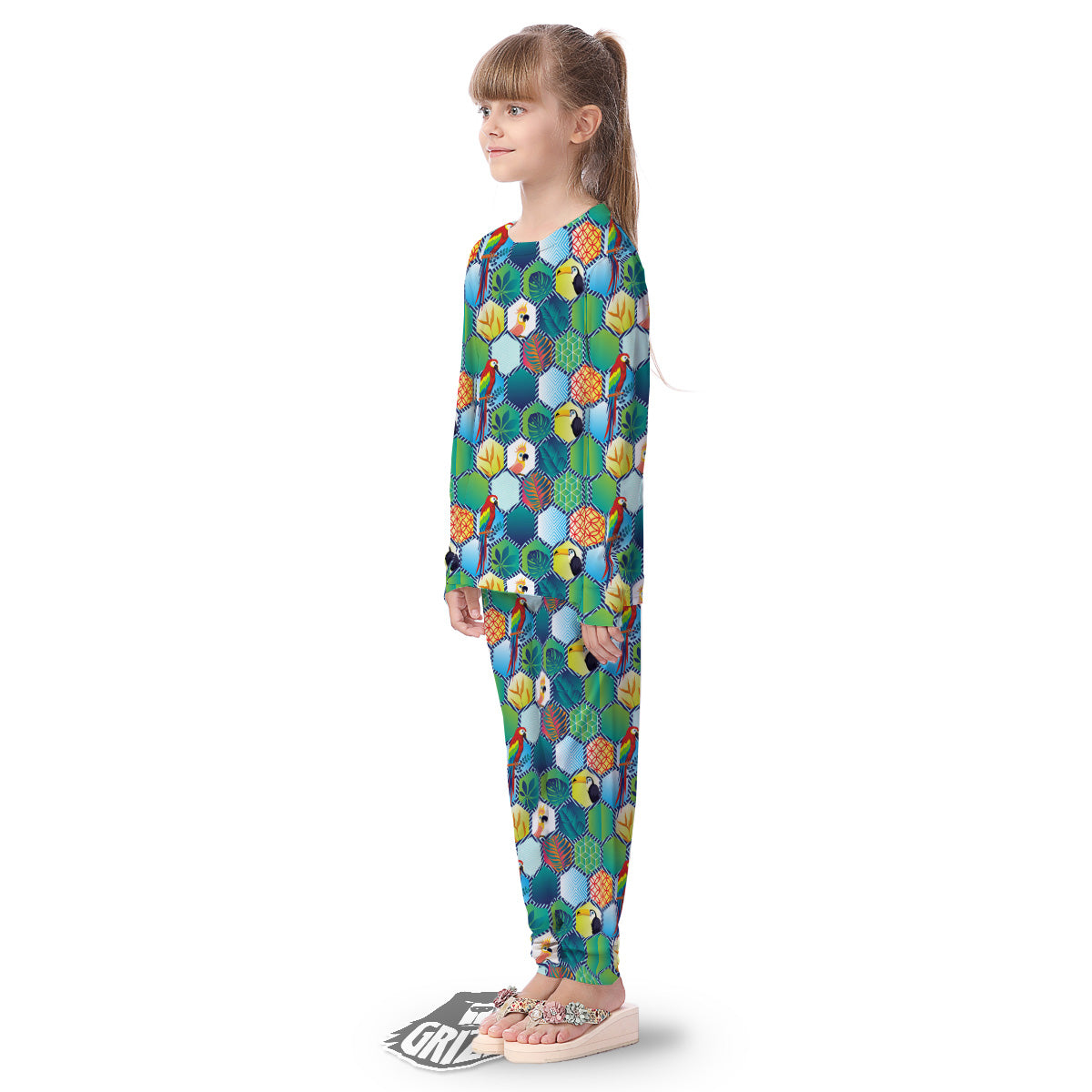 Tropical Exotic Hawaii Art Print Pattern Kid's Pajamas-grizzshop