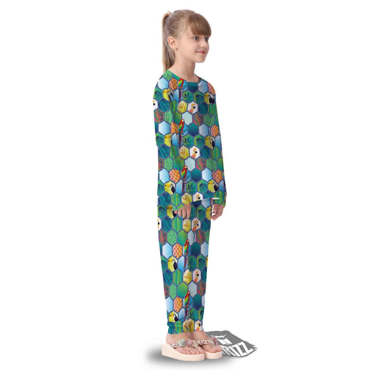 Tropical Exotic Hawaii Art Print Pattern Kid's Pajamas-grizzshop