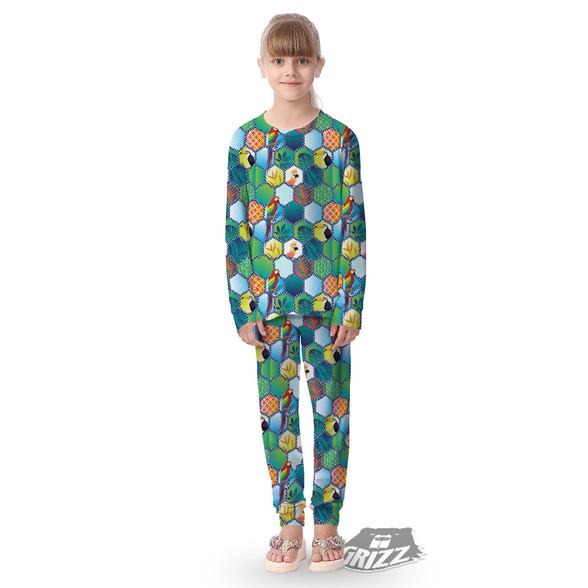 Tropical Exotic Hawaii Art Print Pattern Kid's Pajamas-grizzshop
