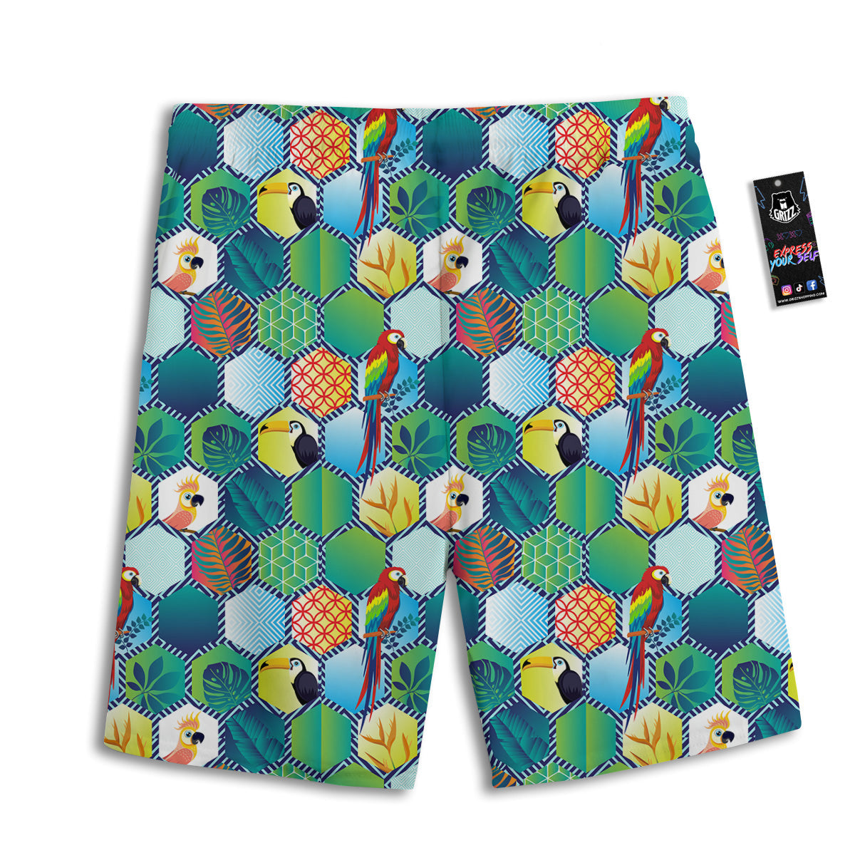Tropical Exotic Hawaii Art Print Pattern Men's Athletic Shorts