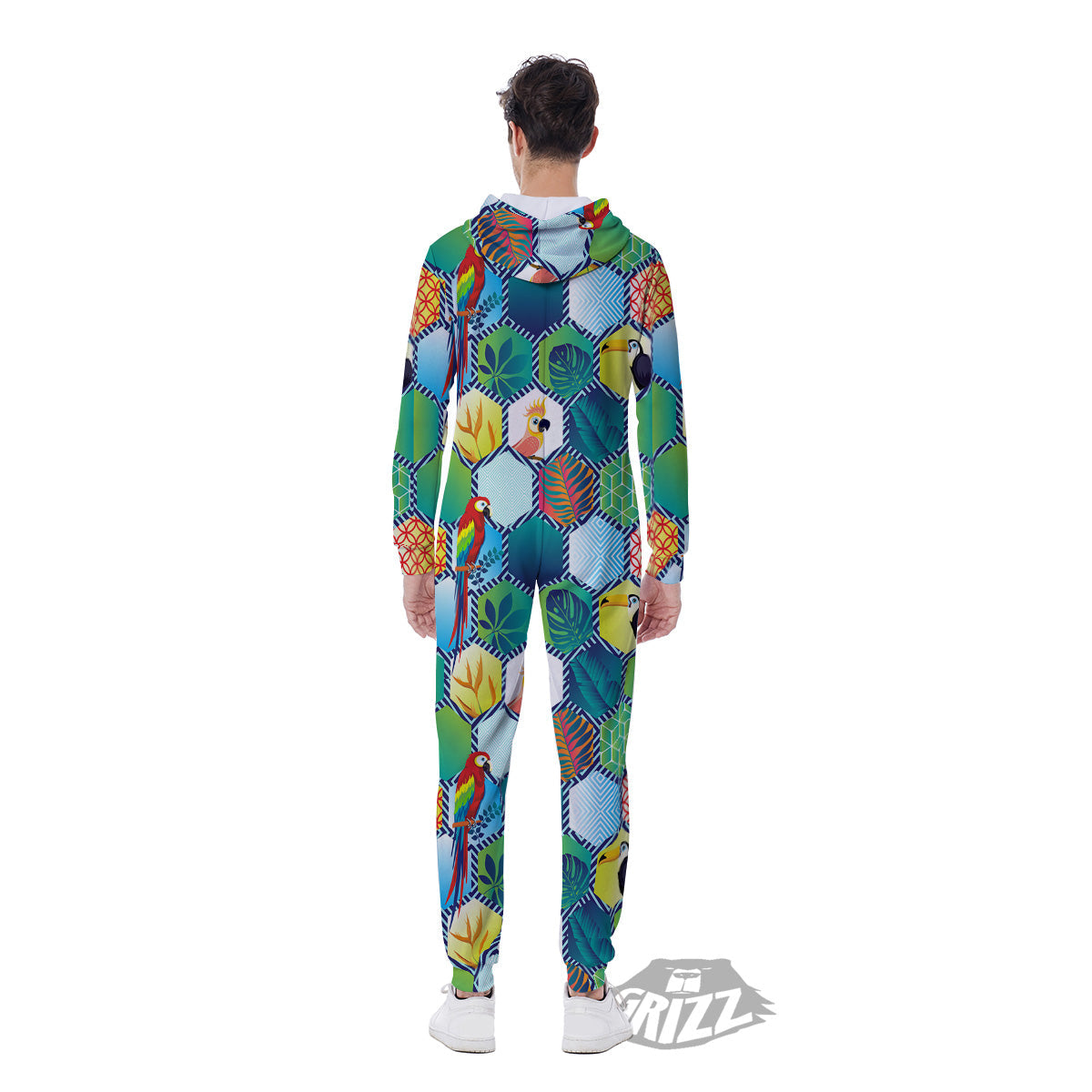 Tropical Exotic Hawaii Art Print Pattern Men's Jumpsuit-grizzshop