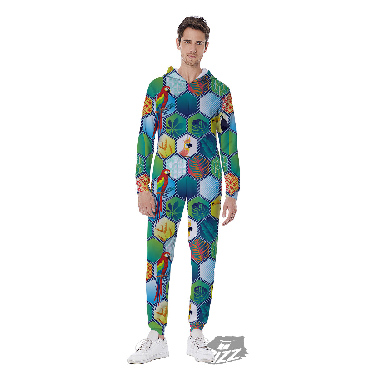 Tropical Exotic Hawaii Art Print Pattern Men's Jumpsuit-grizzshop