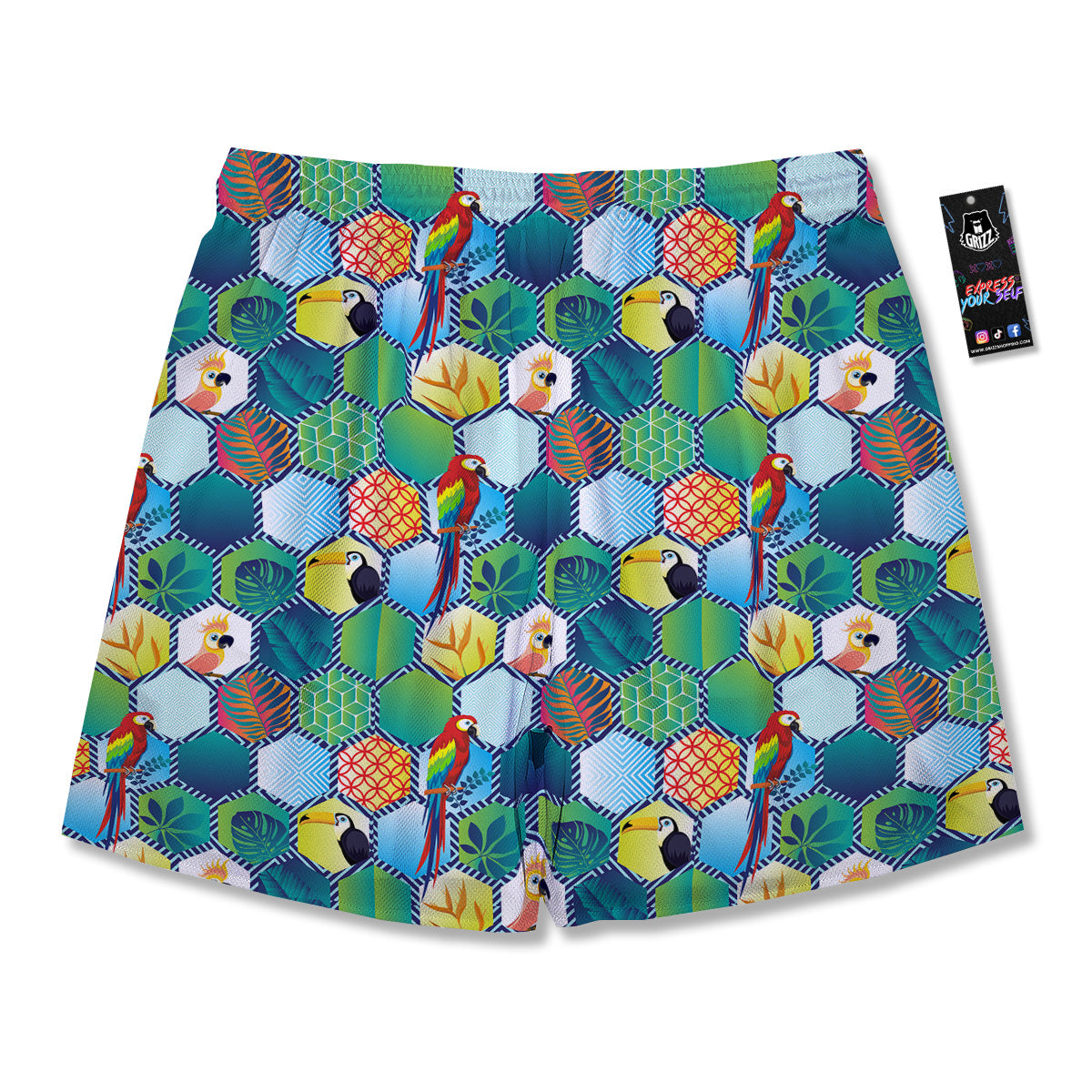 Tropical Exotic Hawaii Art Print Pattern Men's Running Shorts-grizzshop