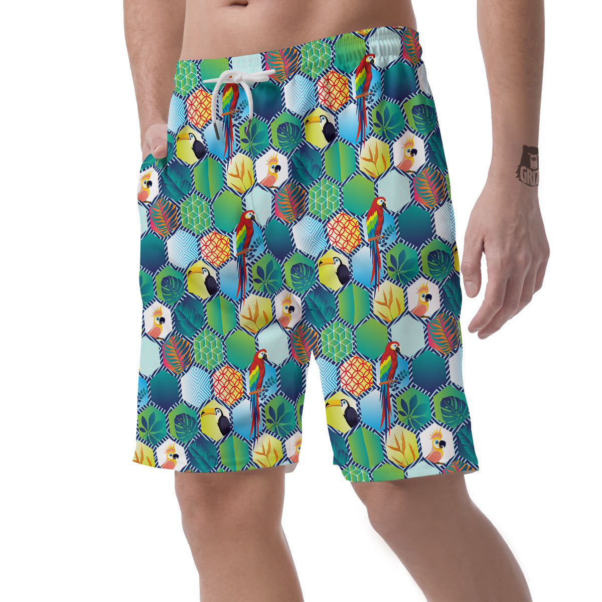 Tropical Exotic Hawaii Art Print Pattern Men's Shorts-grizzshop