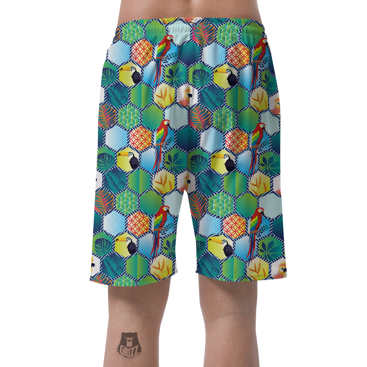 Tropical Exotic Hawaii Art Print Pattern Men's Shorts-grizzshop