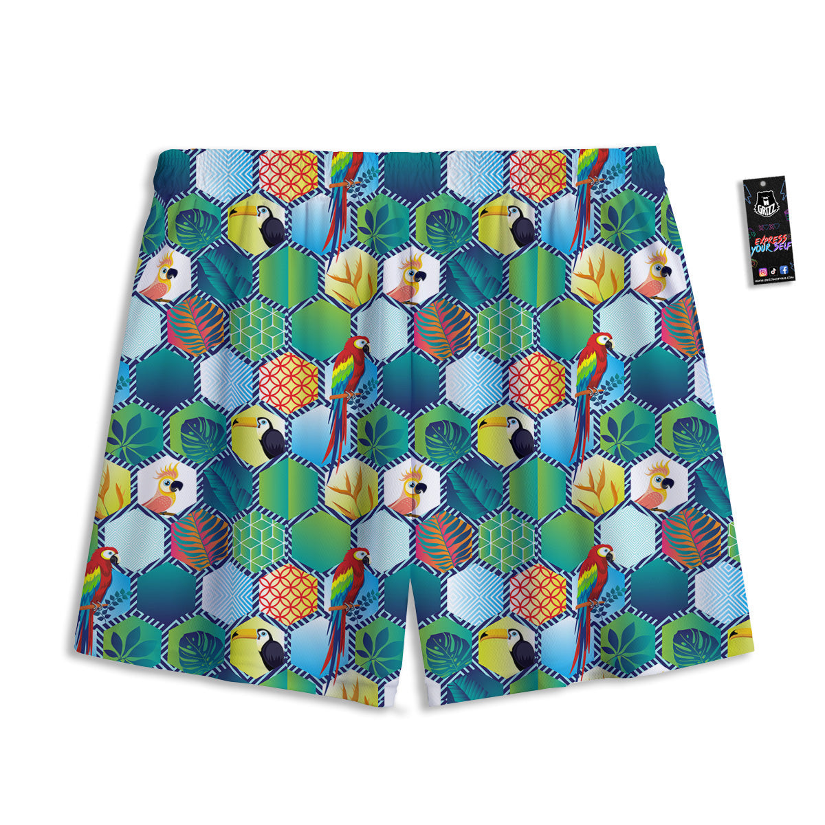 Virgo Sign Black And Gold Print Mesh Shorts