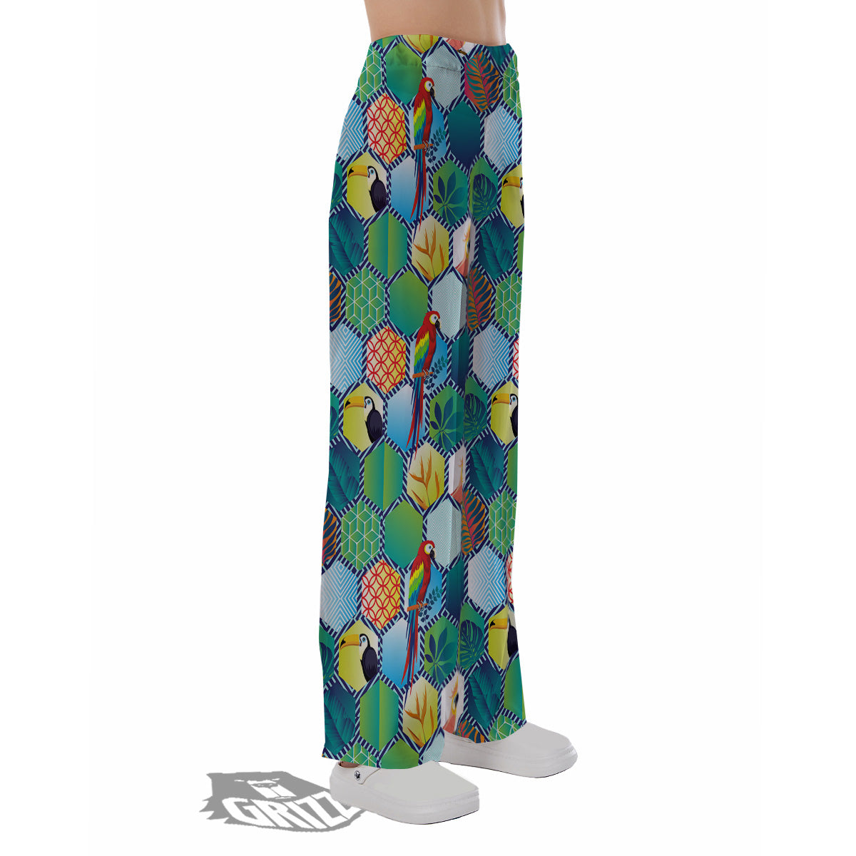 Tropical Exotic Hawaii Art Print Pattern Pajama Pants-grizzshop