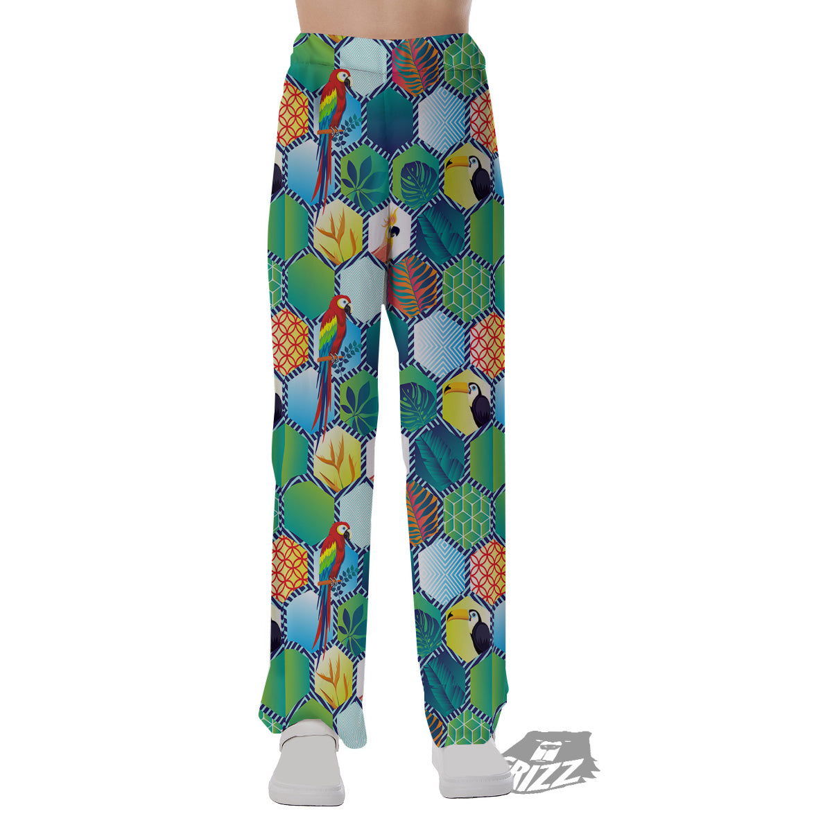 Tropical Exotic Hawaii Art Print Pattern Pajama Pants-grizzshop