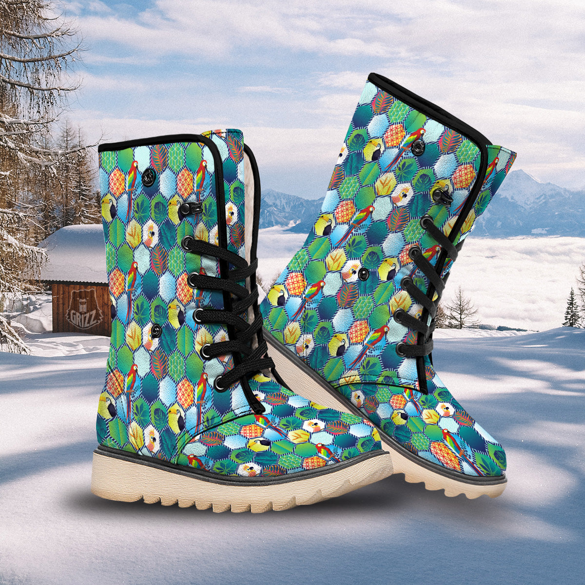 Tropical Exotic Hawaii Art Print Pattern Snow Boots-grizzshop