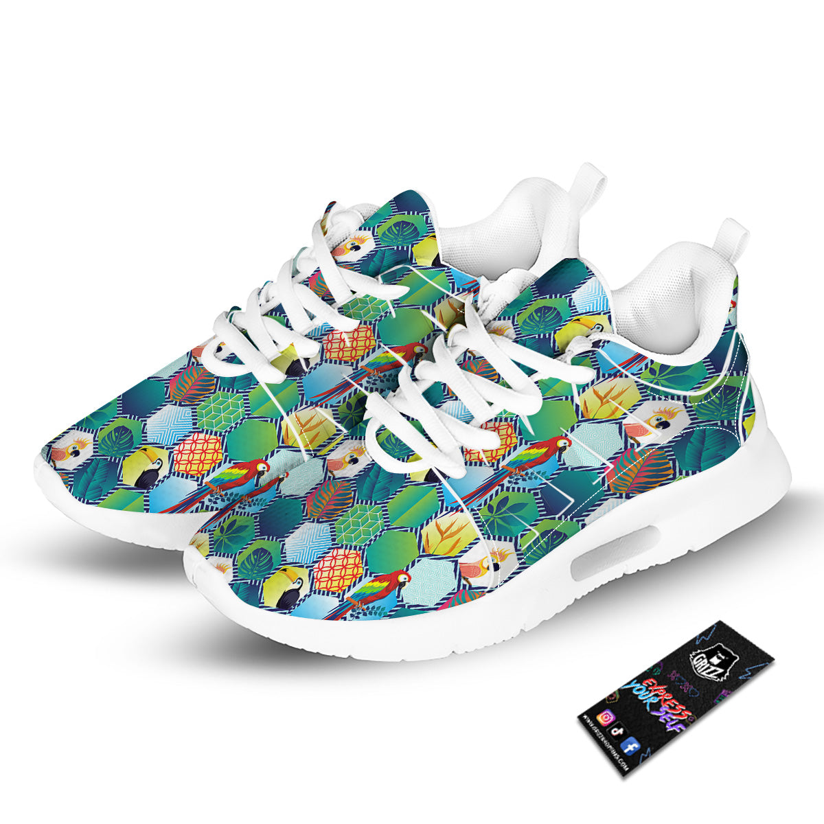 Tropical Exotic Hawaii Art Print Pattern Tennis Shoes-grizzshop