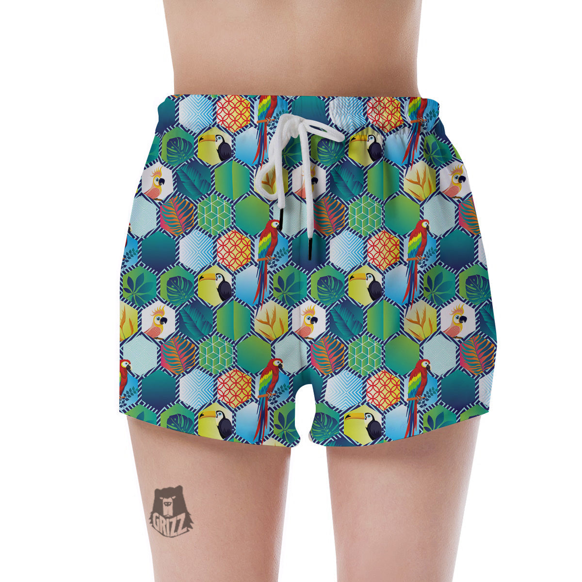 Tropical Exotic Hawaii Art Print Pattern Women's Shorts-grizzshop