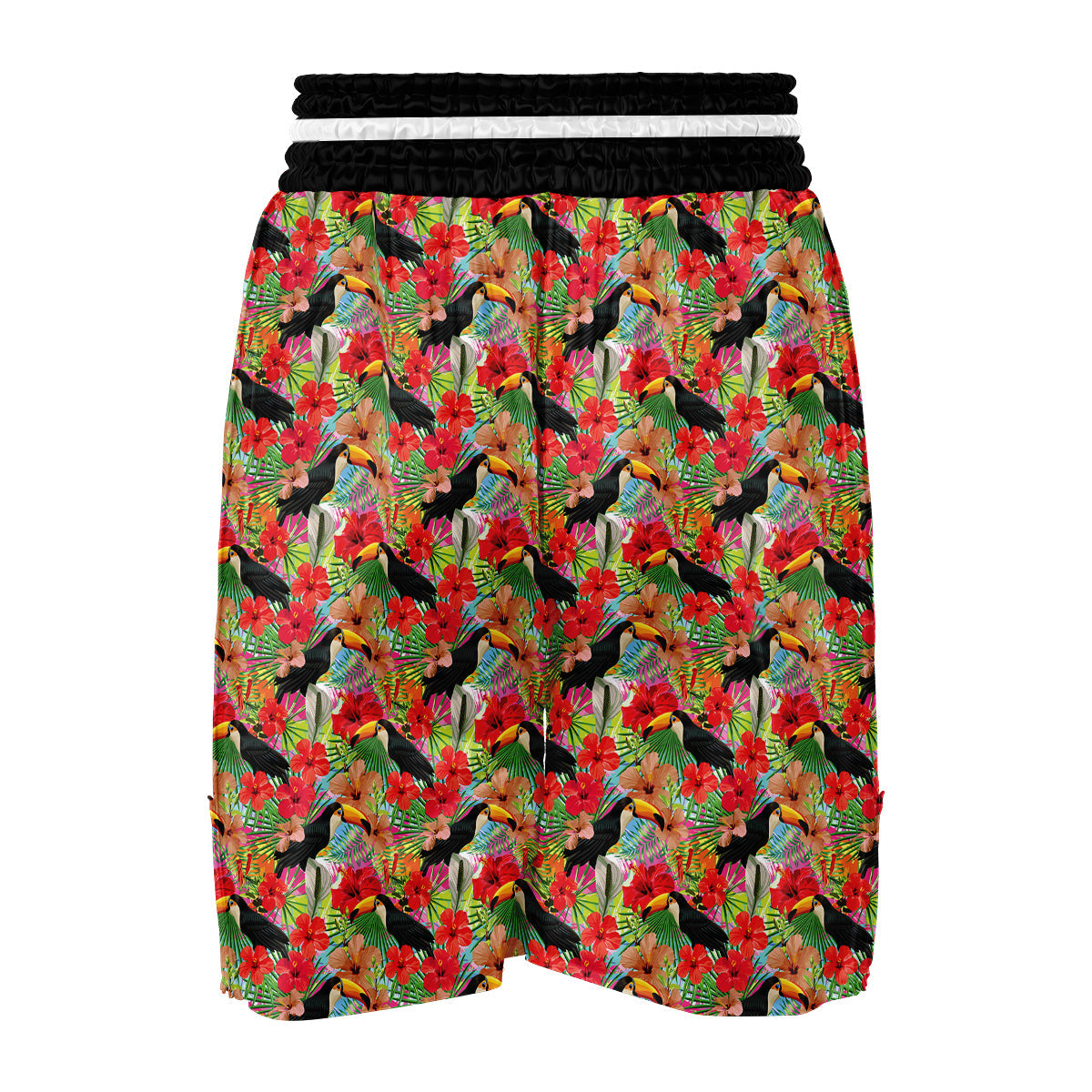 Tropical Exotic Hibiscus Bird Boxing Shorts-grizzshop