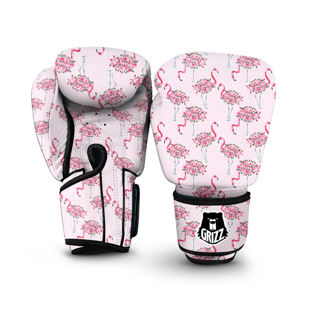 Tropical Flamingo Hawaiian Floral Pattern Print Boxing Gloves-grizzshop