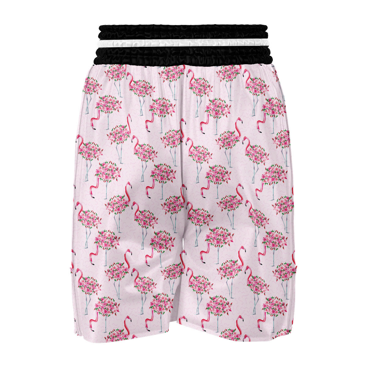 Tropical Flamingo Hawaiian Floral Pattern Print Boxing Shorts-grizzshop