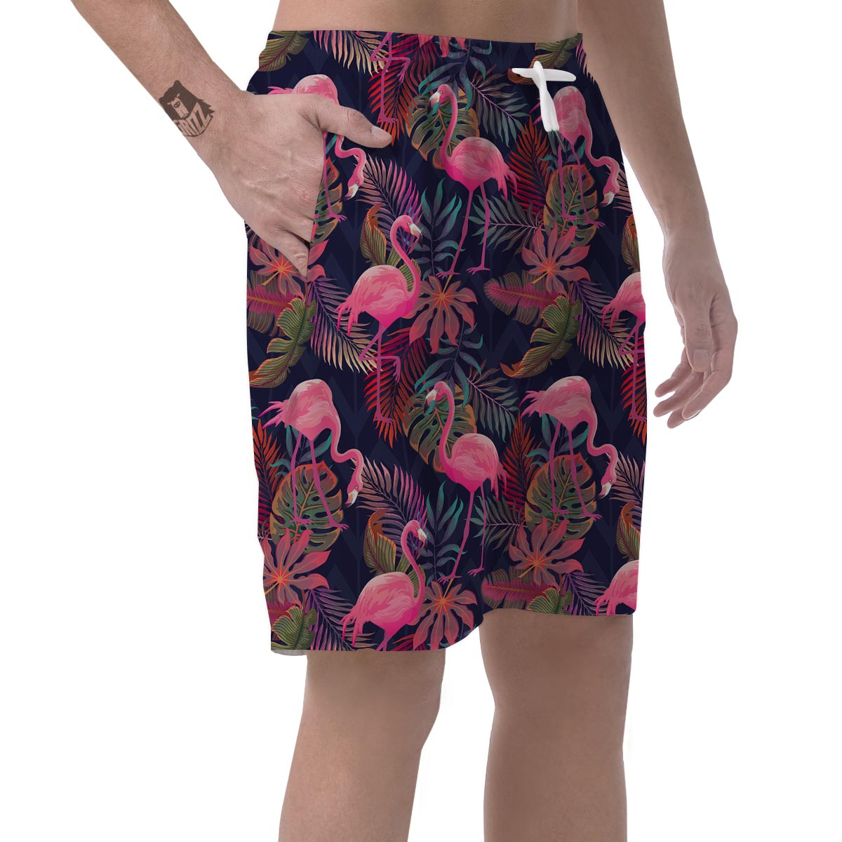 Tropical Flamingo Hawaiian Print Men's Shorts-grizzshop