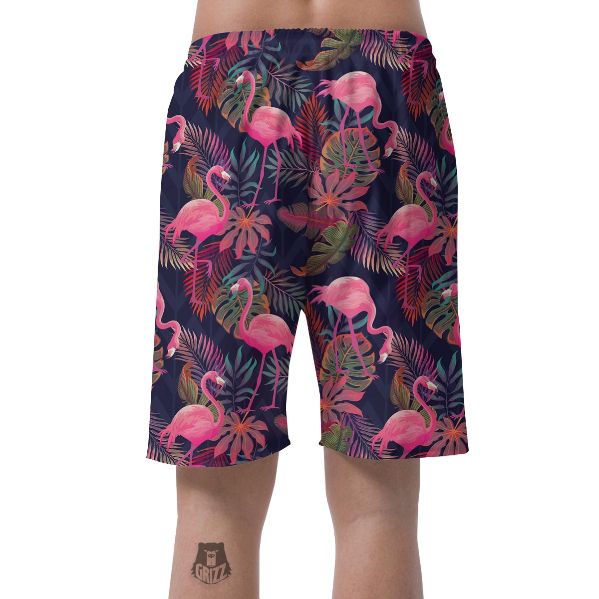 Tropical Flamingo Hawaiian Print Men's Shorts-grizzshop