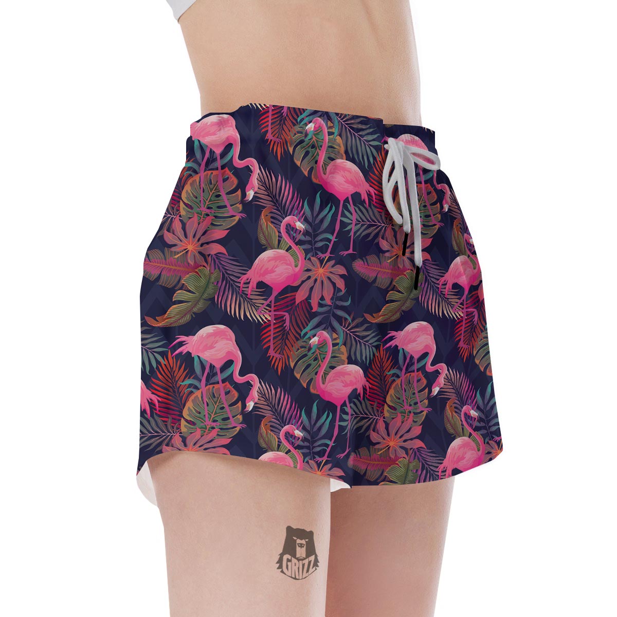 Tropical Flamingo Hawaiian Print Women's Shorts-grizzshop