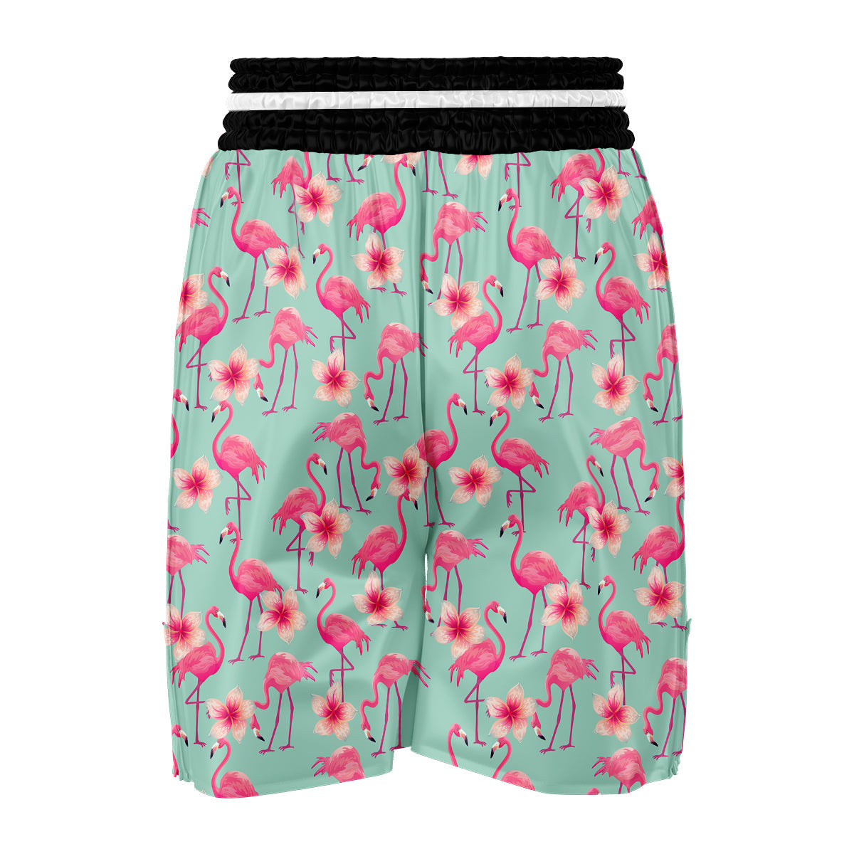 Tropical Flamingo Hibiscus Hawaiian Floral Pattern Print Boxing Shorts-grizzshop