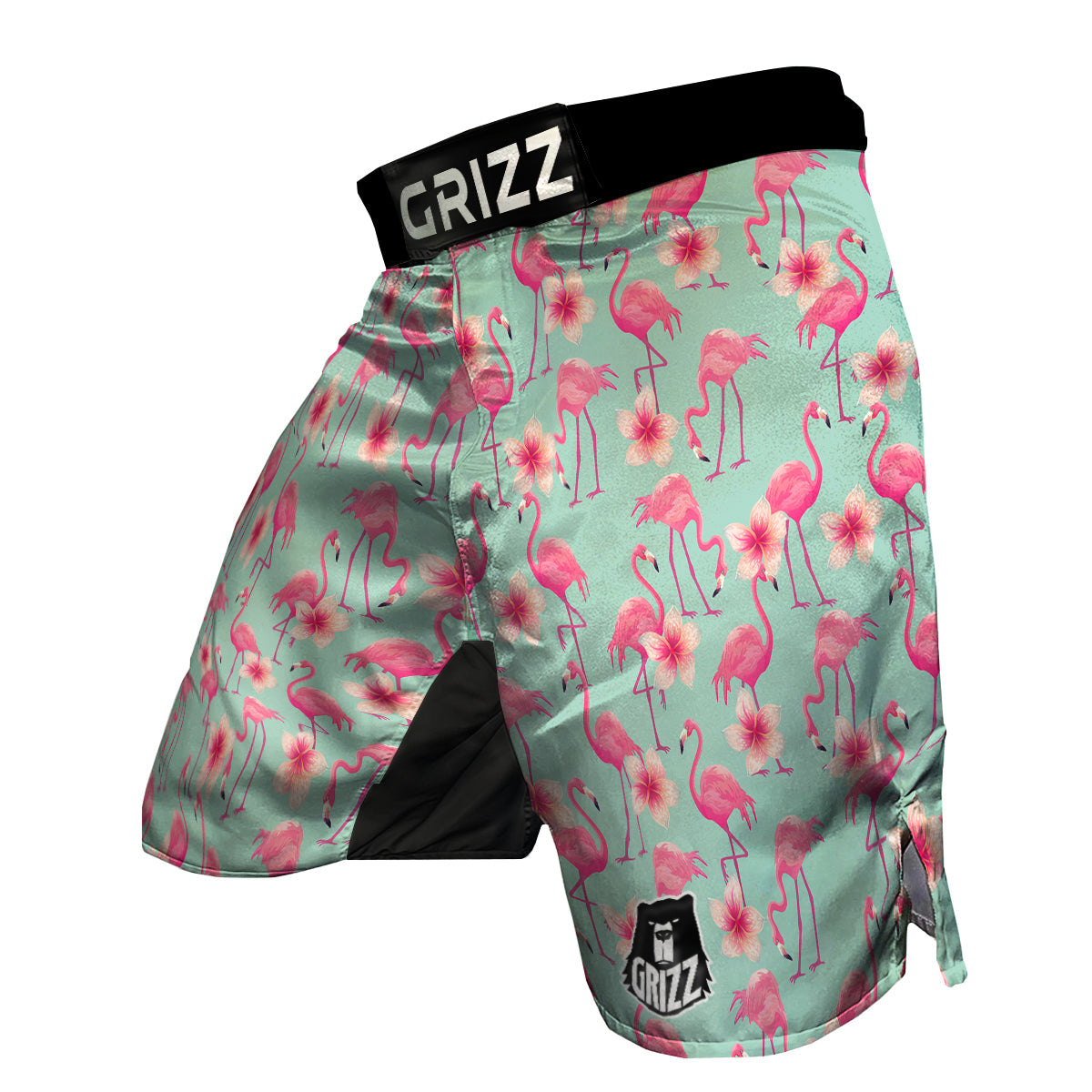Tropical Flamingo Hibiscus Hawaiian Floral Pattern Print MMA Shorts-grizzshop