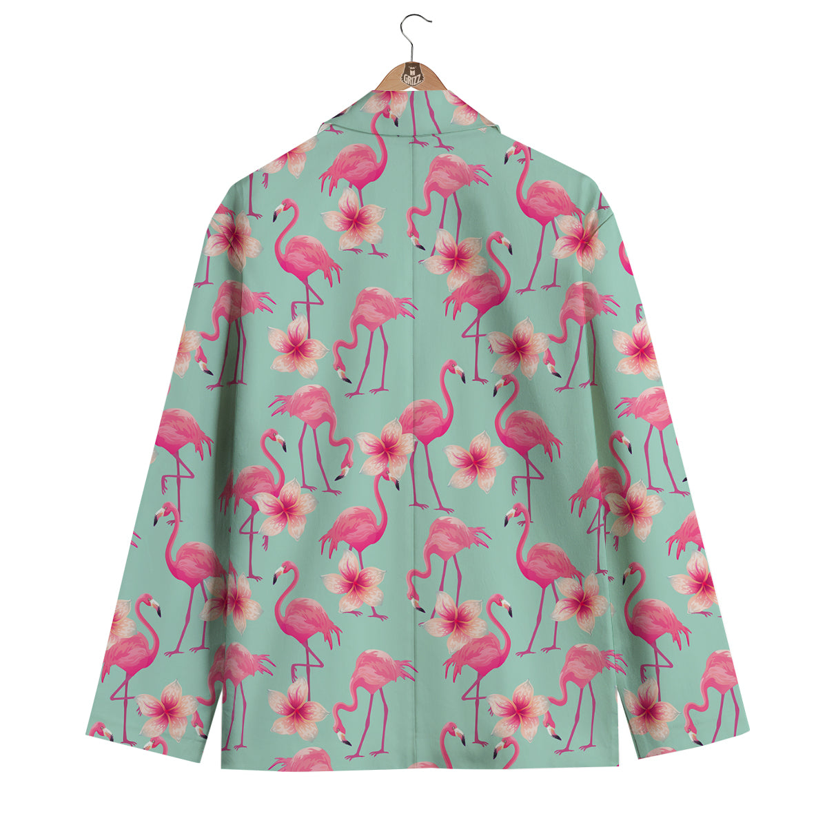 Tropical Flamingo Hibiscus Hawaiian Floral Pattern Print Men's Blazer-grizzshop