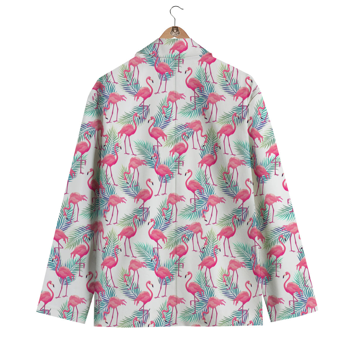 Tropical Flamingo Palm Leaf Men's Blazer-grizzshop