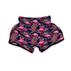 Tropical Flamingo Palm Leaves Hawaiian Floral Pattern Print Muay Thai Boxing Shorts-grizzshop