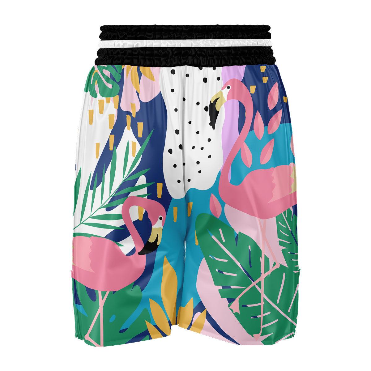 Tropical Flamingo Palm Leaves Hawaiian Pattern Print Boxing Shorts-grizzshop
