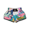 Tropical Flamingo Palm Leaves Hawaiian Pattern Print Muay Thai Boxing Shorts-grizzshop