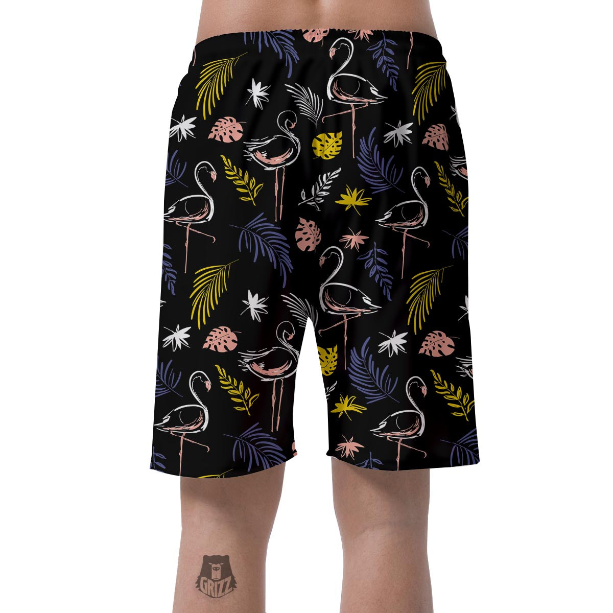 Tropical Flamingo Print Men's Shorts-grizzshop