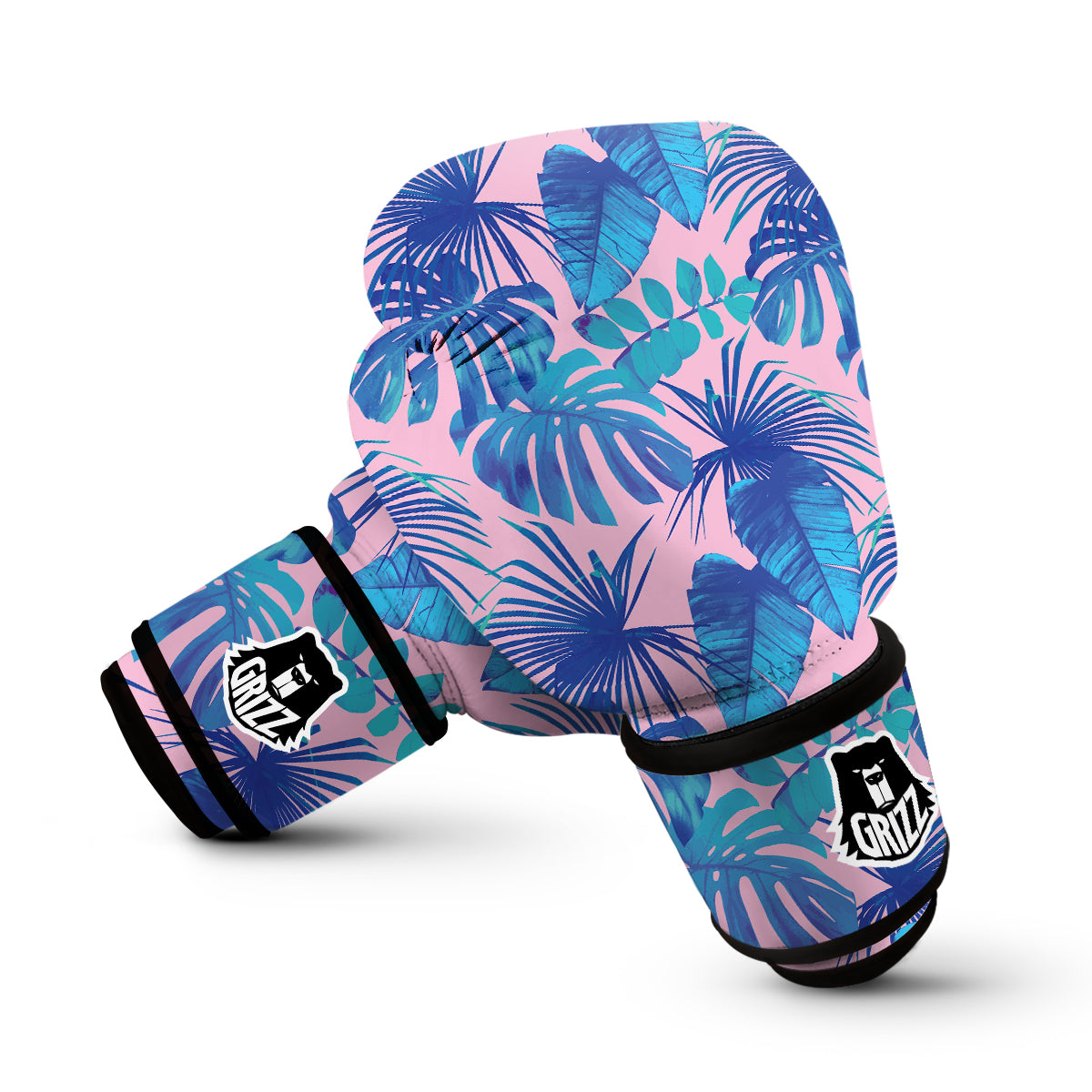 Tropical Floral Hawaiian Palm Leaves Pattern Print Boxing Gloves-grizzshop