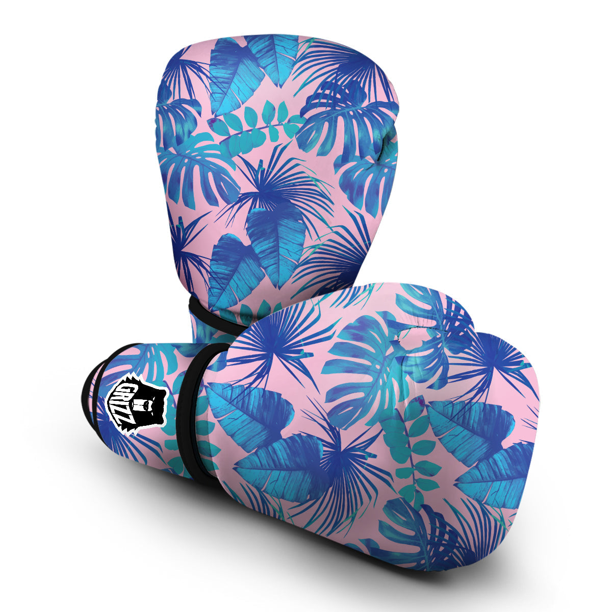 Tropical Floral Hawaiian Palm Leaves Pattern Print Boxing Gloves-grizzshop