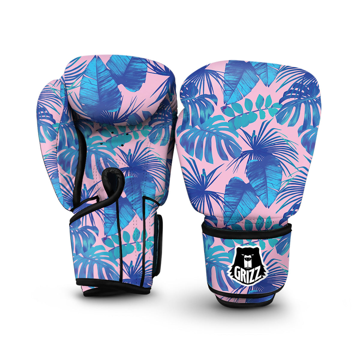 Tropical Floral Hawaiian Palm Leaves Pattern Print Boxing Gloves-grizzshop