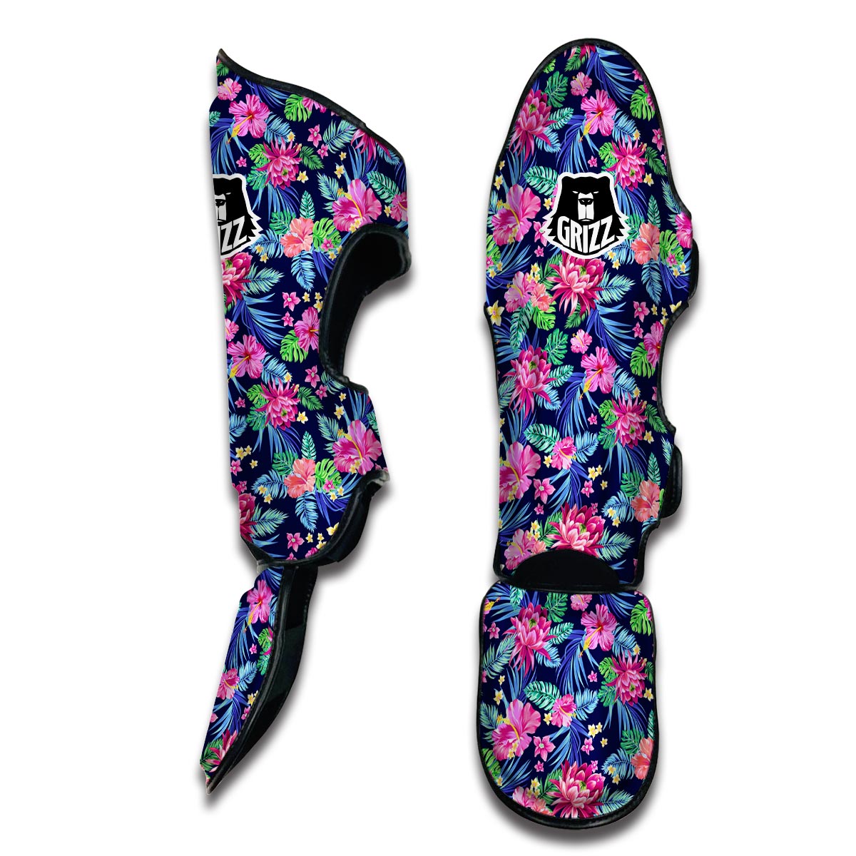 Tropical Floral Muay Thai Shin Guards-grizzshop