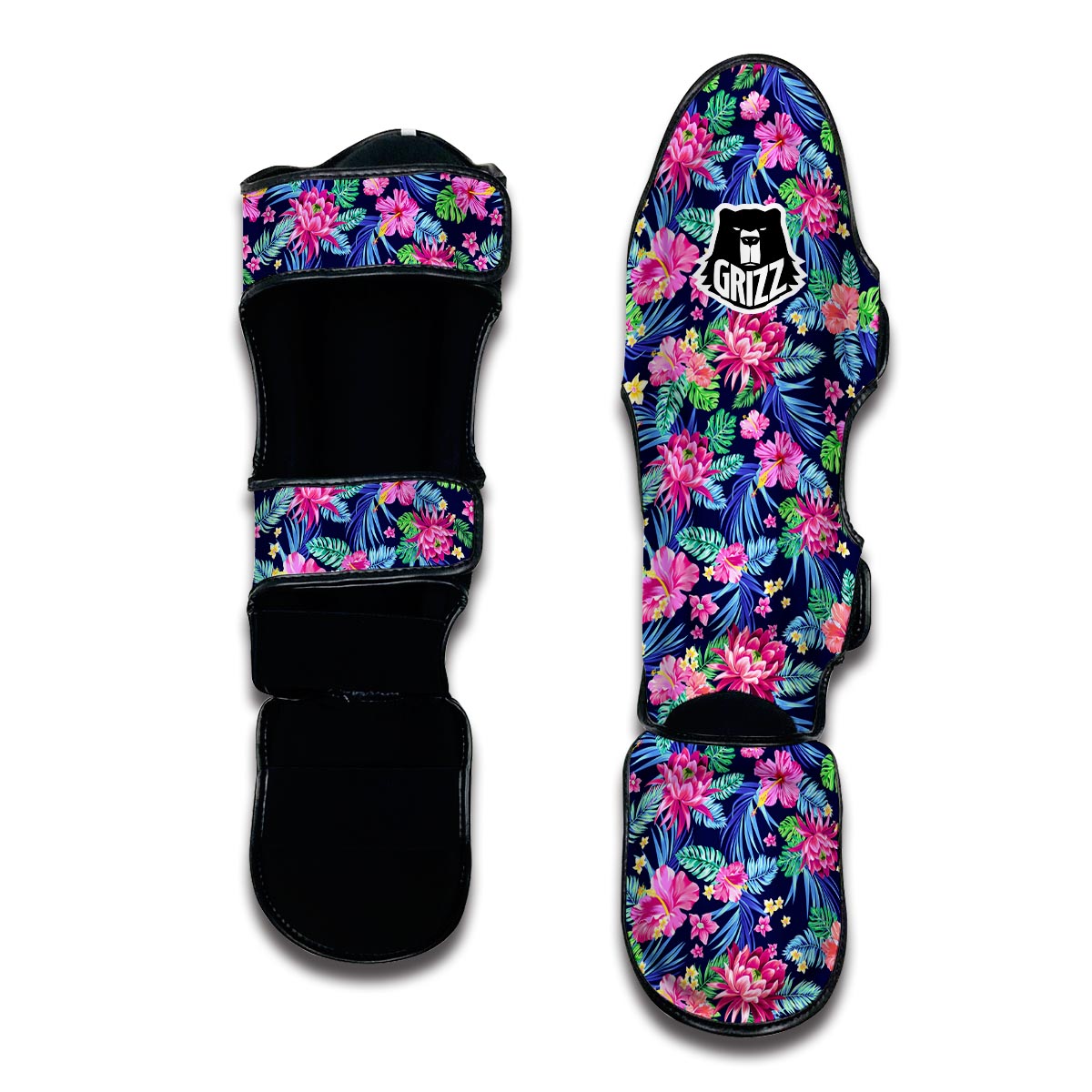 Tropical Floral Muay Thai Shin Guards-grizzshop