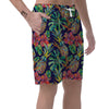 Tropical Floral Pineapple Print Men's Shorts-grizzshop