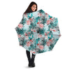 Tropical Floral Pink And Teal Print Pattern Umbrella-grizzshop