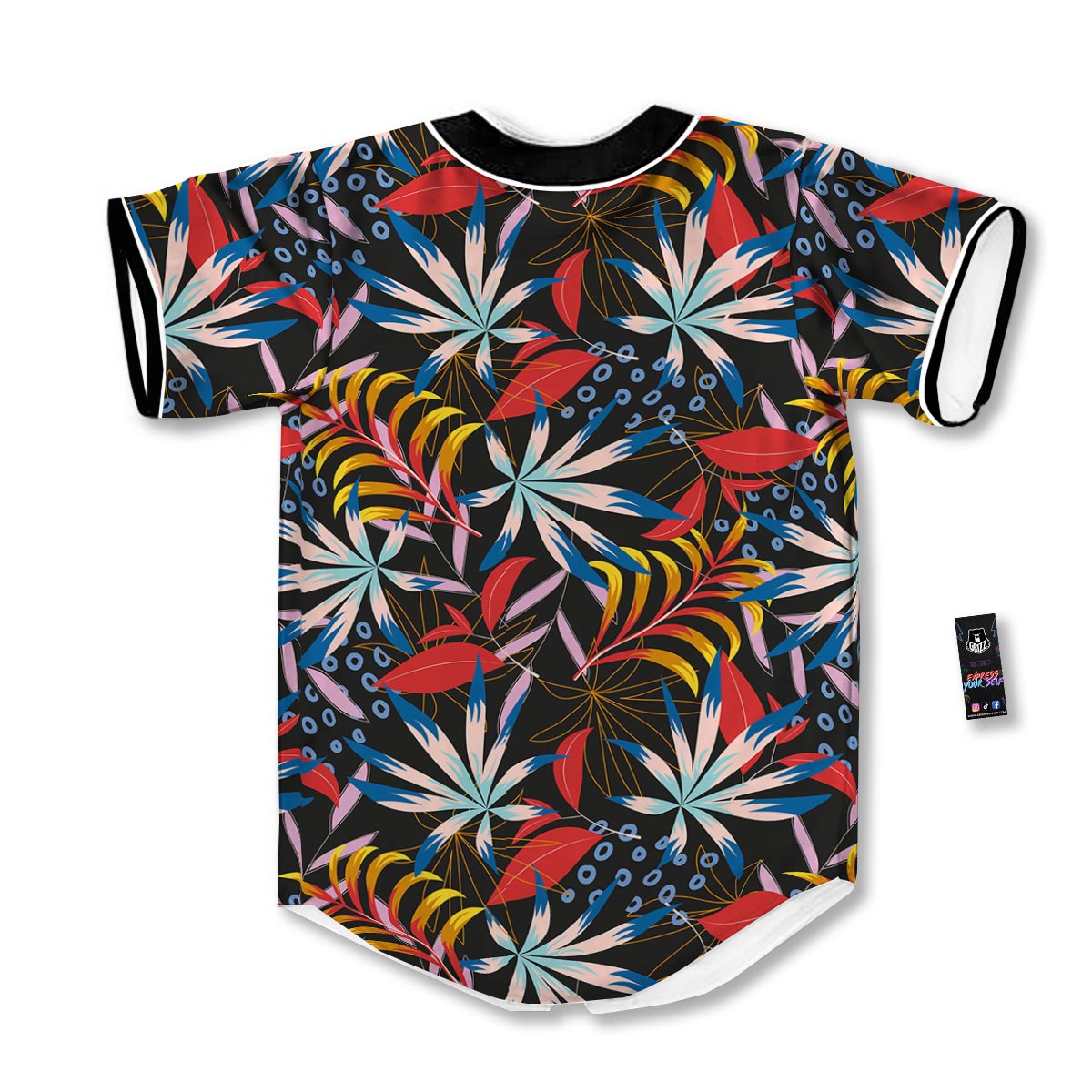 Tropical Floral Retro Hawaiian Print Pattern Baseball Jersey-grizzshop