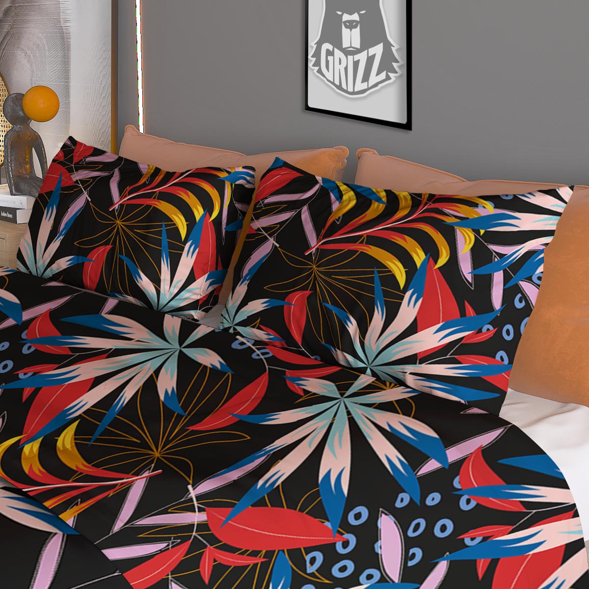 Tropical Floral Retro Hawaiian Print Pattern Duvet Cover Bedding Set