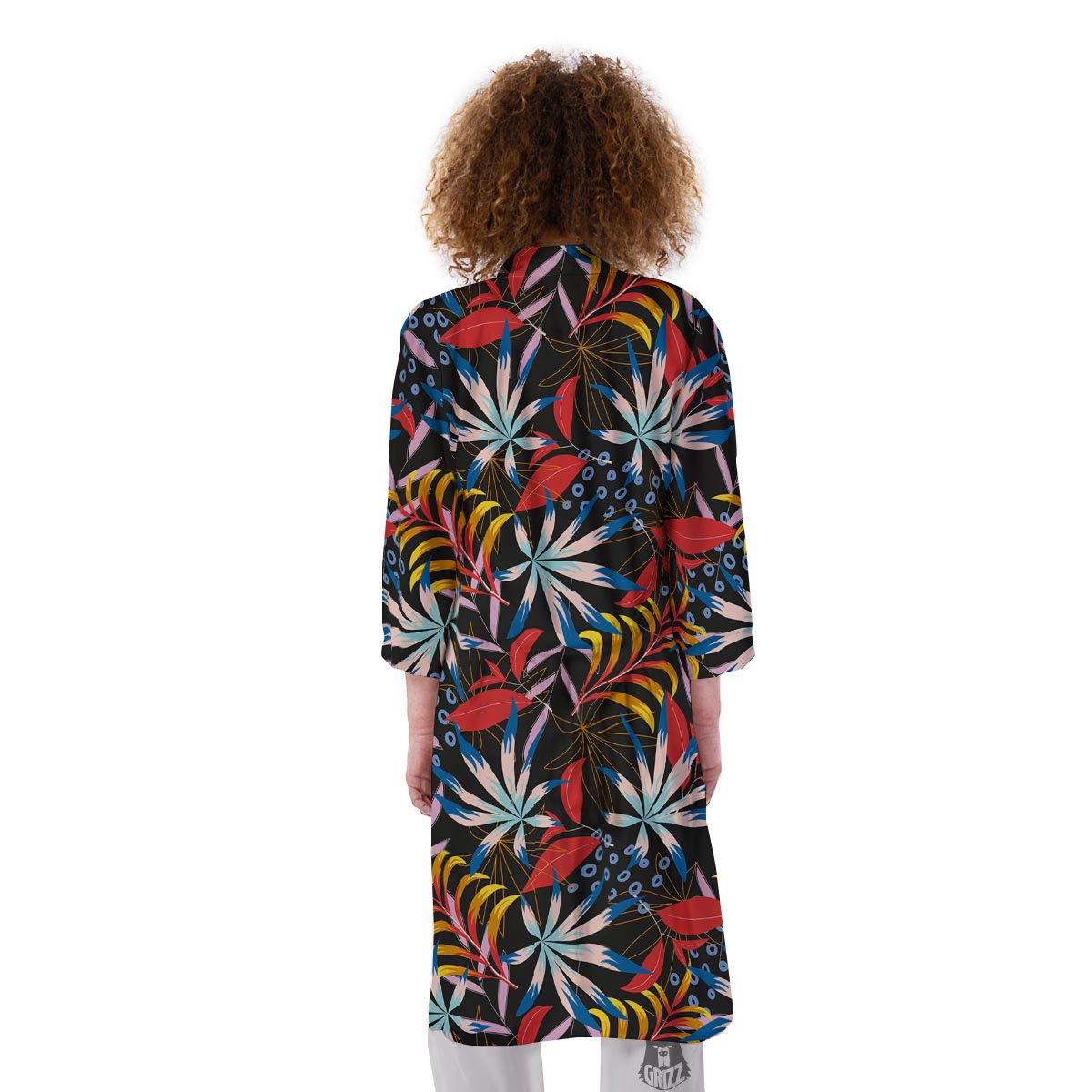 Tropical Floral Retro Hawaiian Print Pattern Kimono-grizzshop