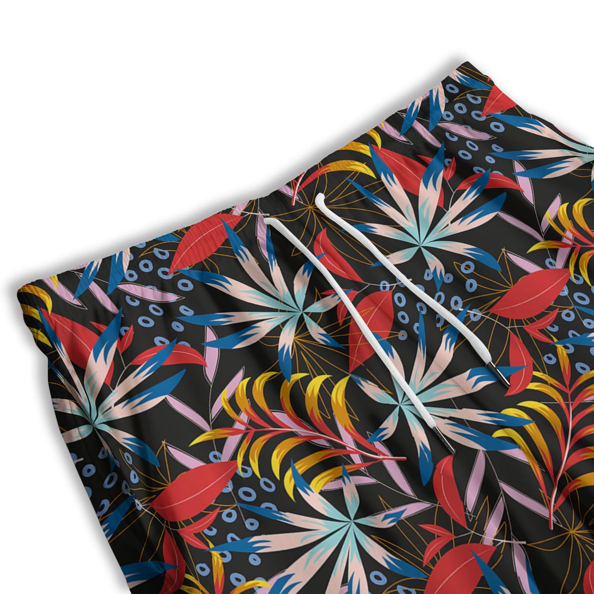 Tropical Floral Retro Hawaiian Print Pattern Men's Athletic Shorts