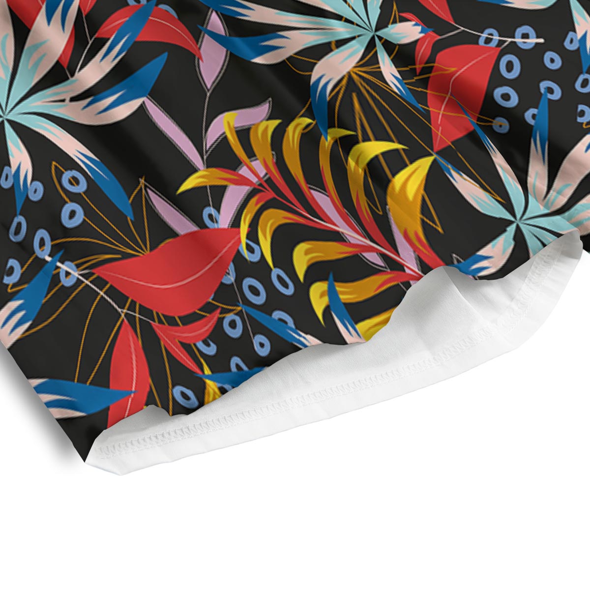 Tropical Floral Retro Hawaiian Print Pattern Men's Athletic Shorts