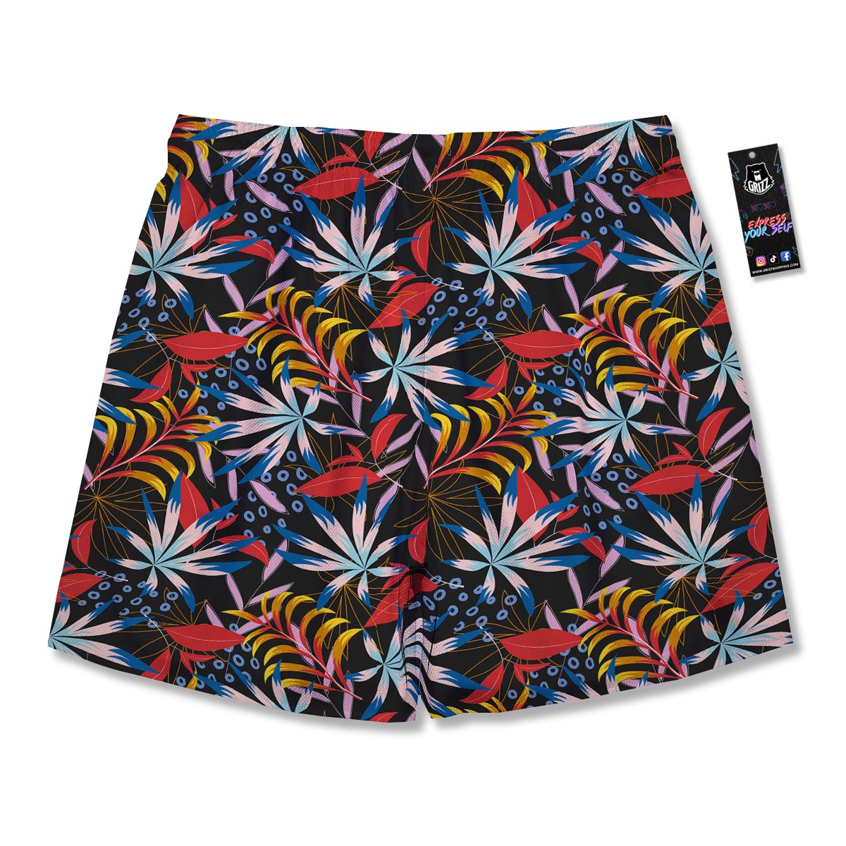 Tropical Floral Retro Hawaiian Print Pattern Men's Running Shorts-grizzshop