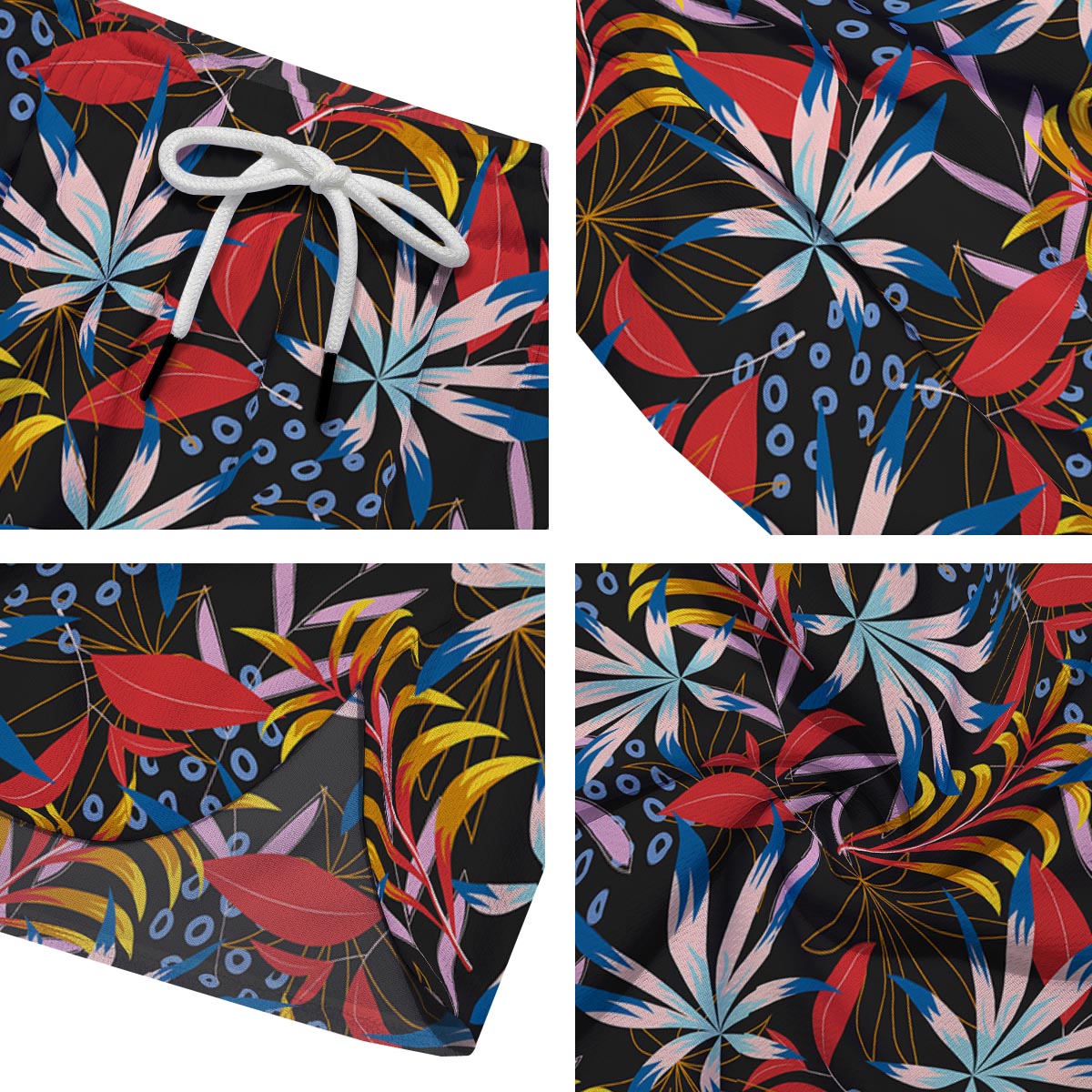 Tropical Floral Retro Hawaiian Print Pattern Men's Running Shorts-grizzshop